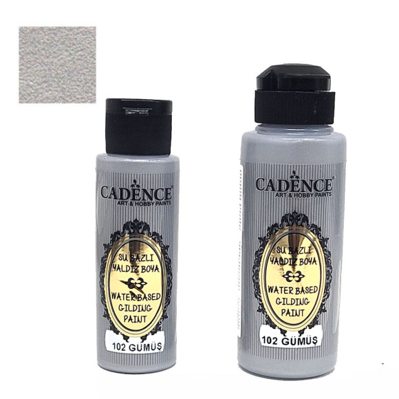 Краска-металлик "Эффект золочения", цвет Серебро, Cadence Waterbased Gilding Paint 102 Silver