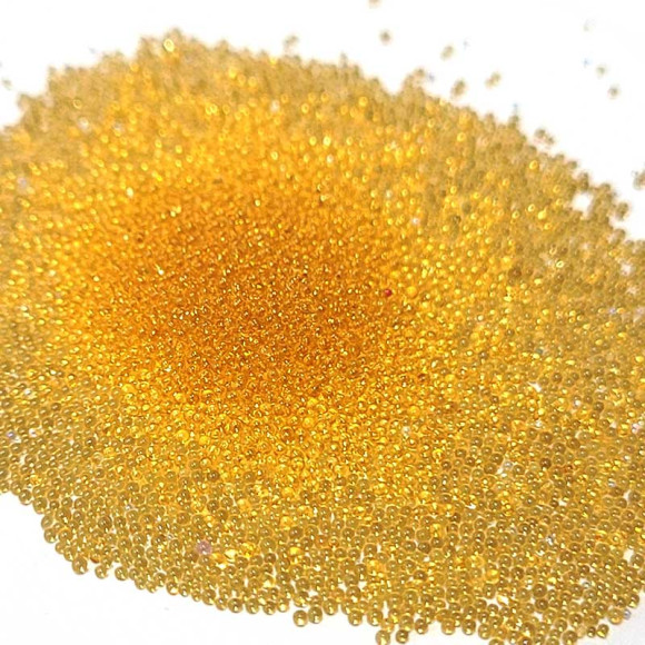 Микрокристаллы стеклянные блестящие, цвет желтый