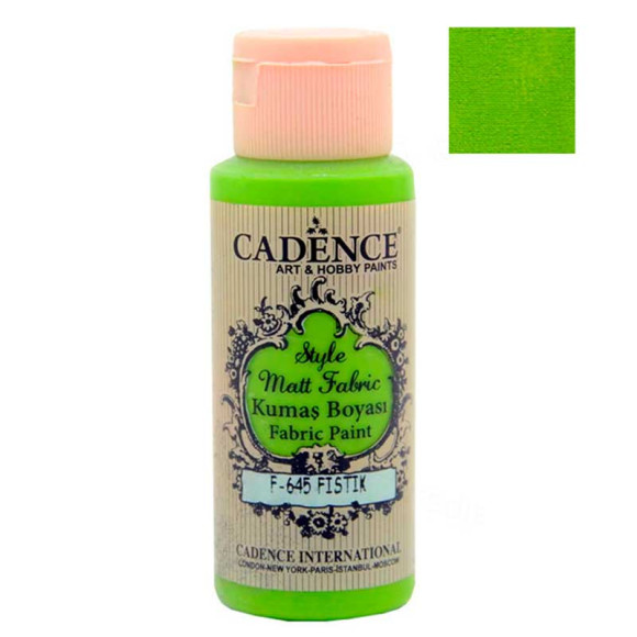 Матовая краска для ткани Cadence Style Matt 645, цвет Фисташковый зеленый