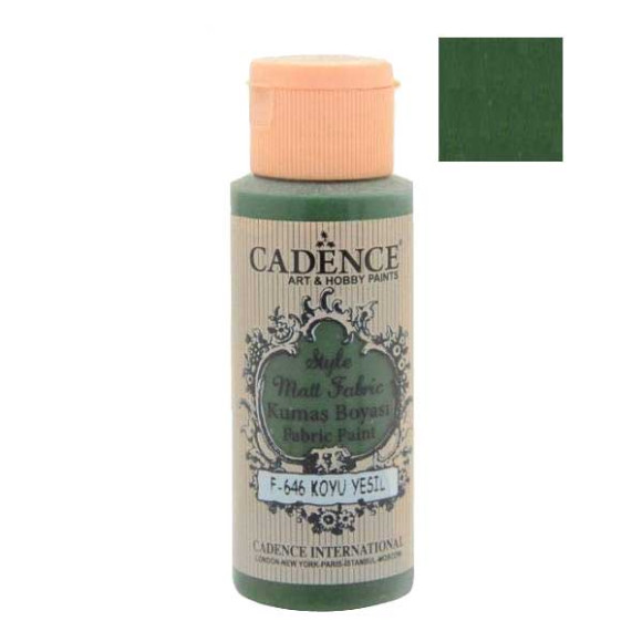 Матовая краска для ткани Cadence Style Matt 646, цвет Темно-зеленый