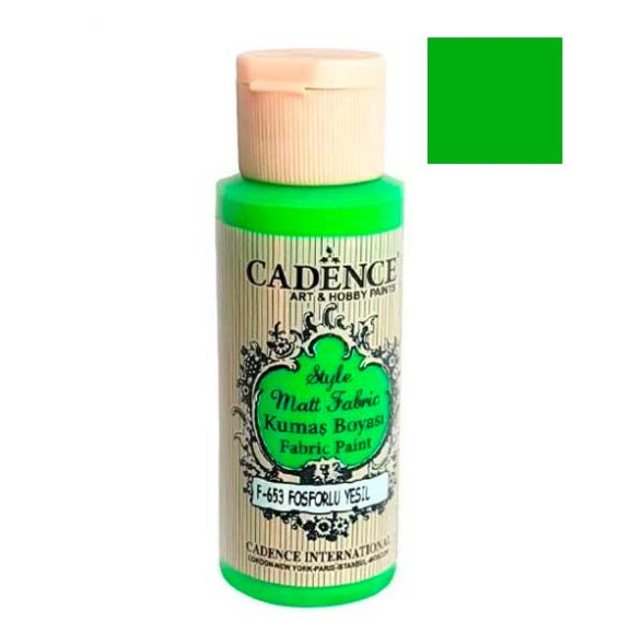 Матовая краска для ткани Cadence Style Matt 653, цвет Флуоресцентный зеленый