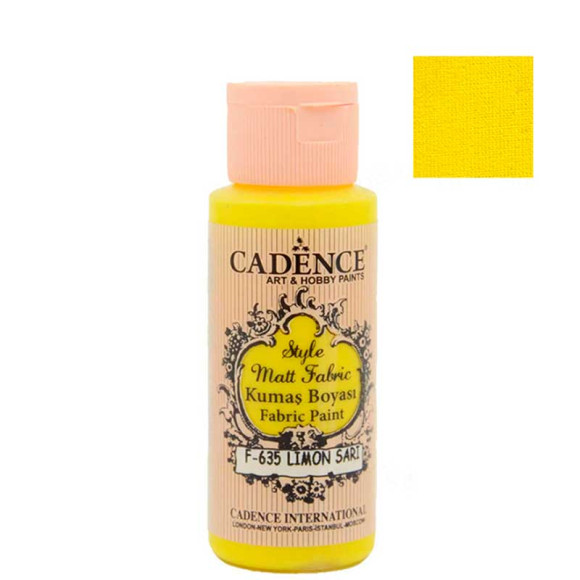 Матовая краска для ткани Cadence Style Matt 635, цвет Лимонный желтый