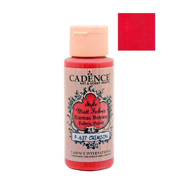 Матовая краска для ткани Cadence Style Matt 637, цвет Малиновый