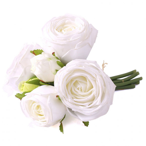 Bouquet of roses pale white