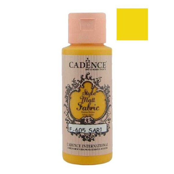 Матовая краска для ткани Cadence Style Matt 605, цвет Желтый