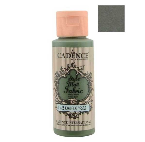 Матовая краска для ткани Cadence Style Matt 625, цвет Камуфляжный зеленый