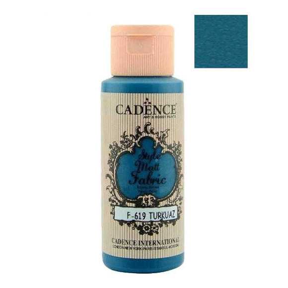 Матовая краска для ткани Cadence Style Matt 619, цвет Бирюзовый 