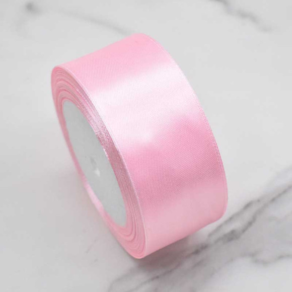 Лента атласная, цвет розовый-нежный, 4 см