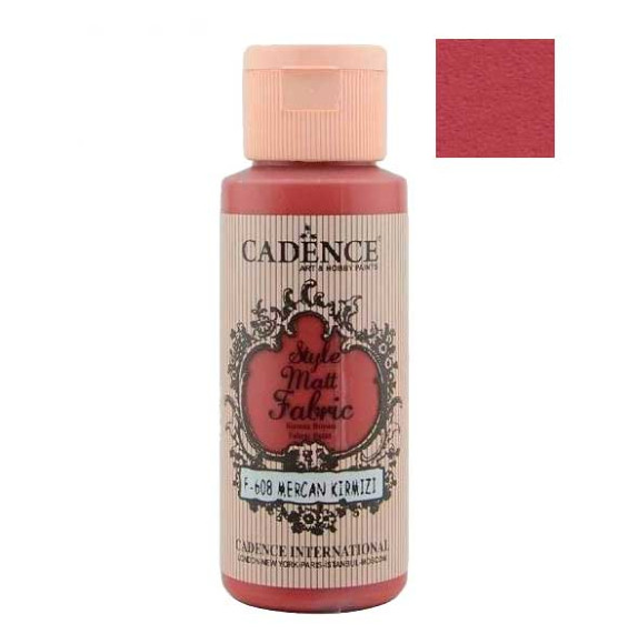 Матовая краска для ткани Cadence Style Matt 608, цвет Красно-коралловый