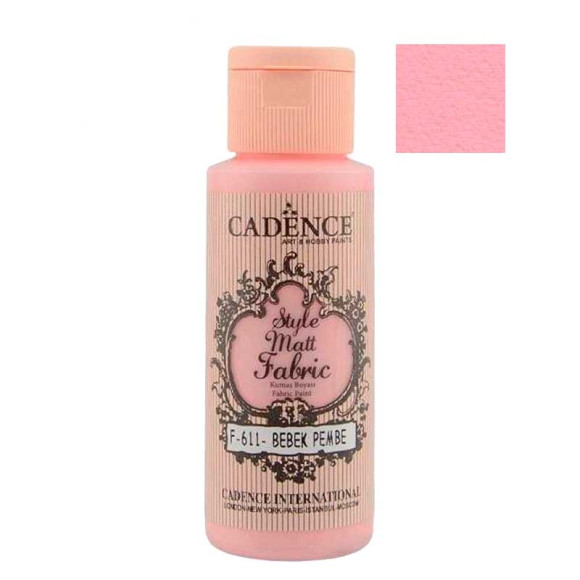 Матовая краска для ткани Cadence Style Matt 611, цвет Детский розовый
