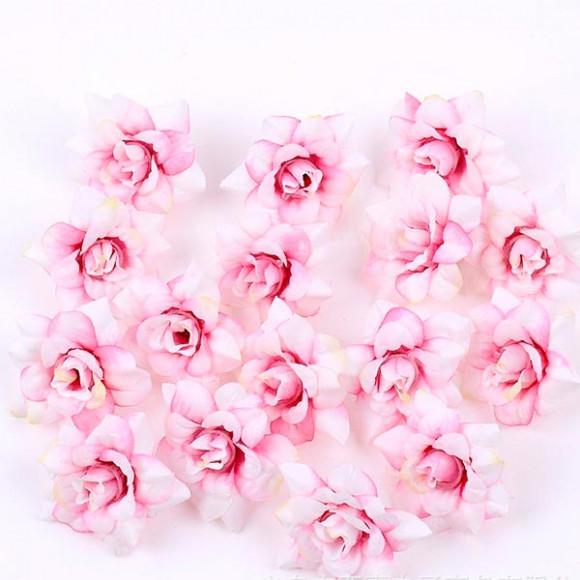 Набор цветов "Гардении",4 см, цвет бело-розовый