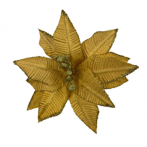 Цветок Пуансетии золотой
