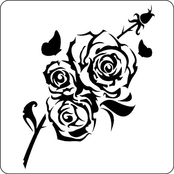 Трафарет "Розы с шипами" 21 х 21 см   