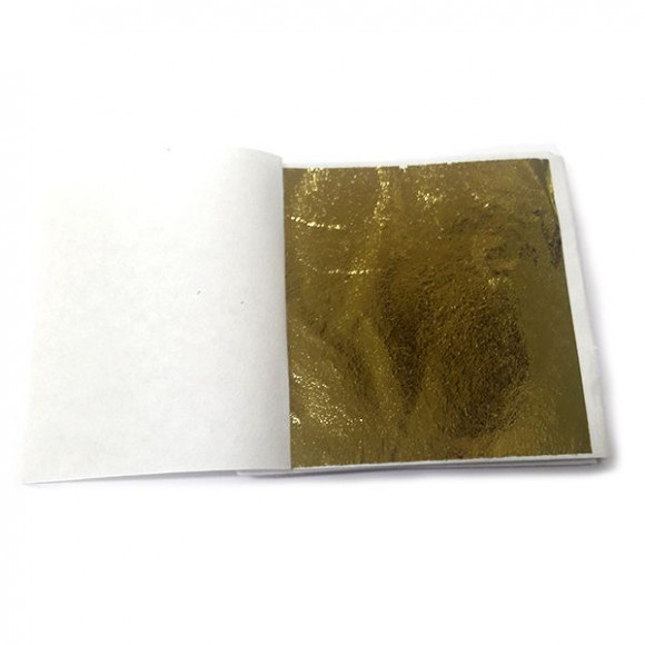 Поталь плотная в листах Турецкое золото 14 x 14 см, 100 листов