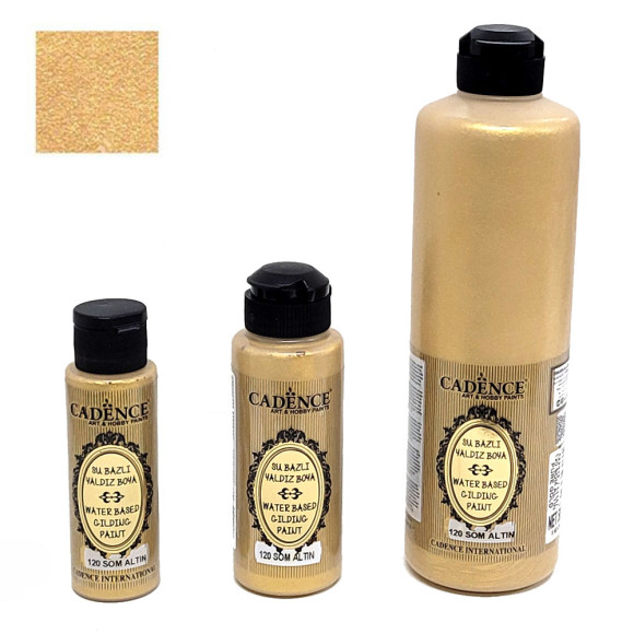 Краска-металлик "Эффект золочения", цвет Чистое золото, Cadence Waterbased Gilding Paint 120 Pure Gold