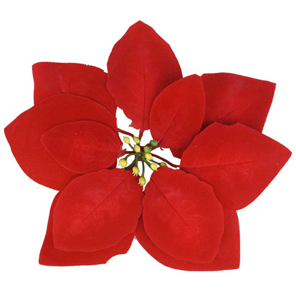 Цветок Бархатная Пуансетия, цвет красный