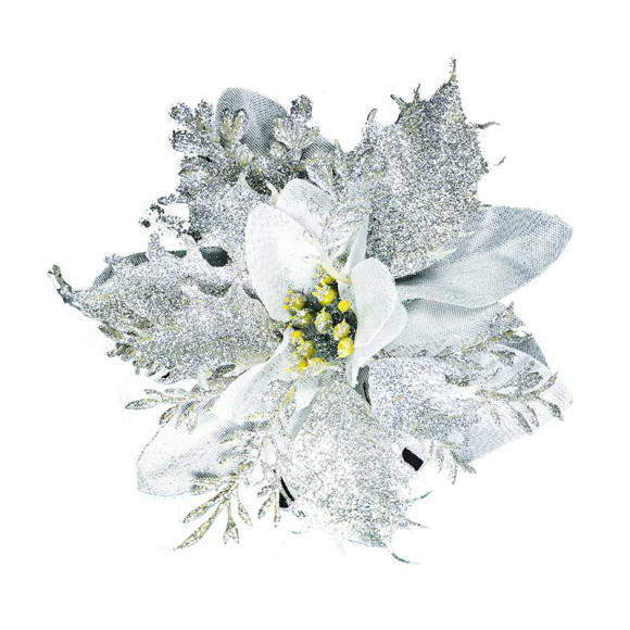 Цветок Двойная Пуансетия, цвет Серебро