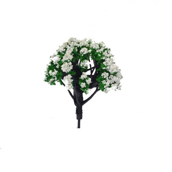 Макетное цветущее бело-зеленое дерево 50 мм