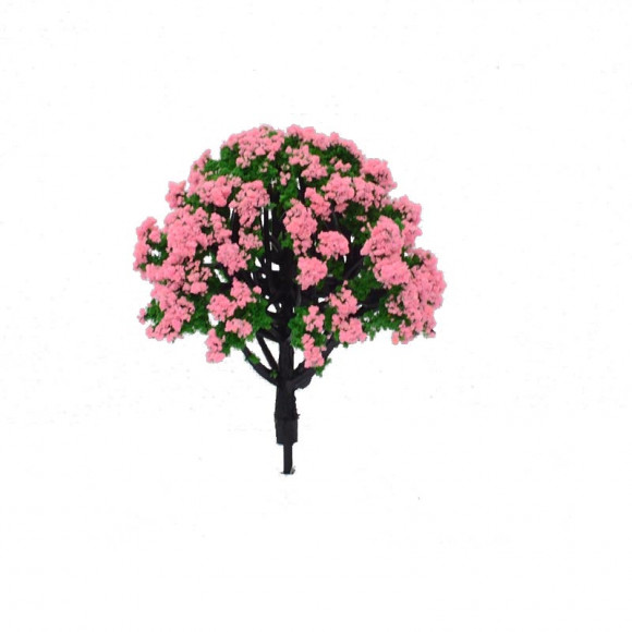 Макетное цветущее розово-зеленое дерево 50 мм