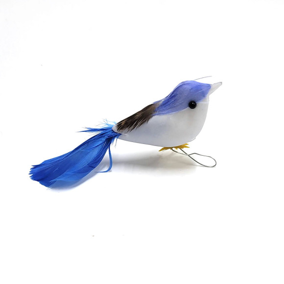 Набор декоративных миниатюрных птичек, микс, пример синей птички