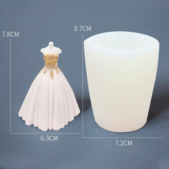 Молд "Платье", для свечей 7,8 см