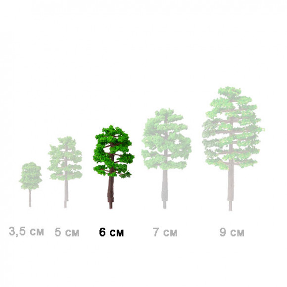 Макетное дерево Дуб изумрудный 60 мм