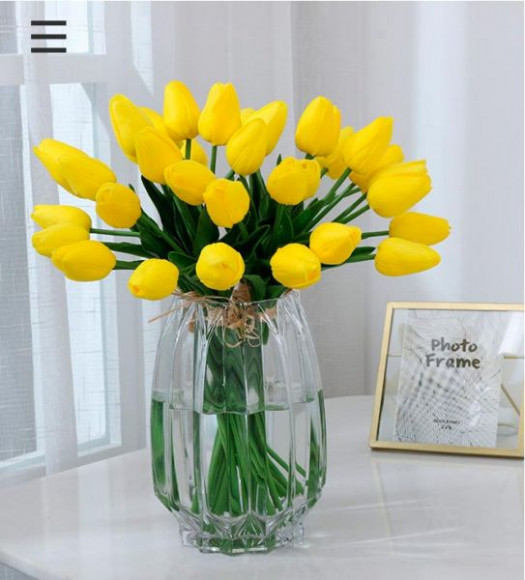 Букет тюльпанов, цвет Желтый, в вазе