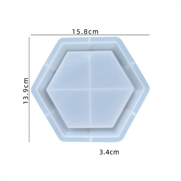 Молд силиконовый "Поднос шестигранник с бортиком", 158 х 139 мм 