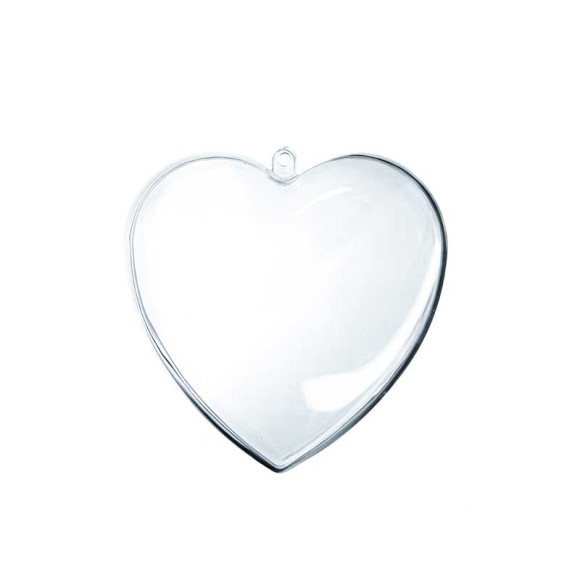 Сердце пластиковое, прозрачное, 6 см