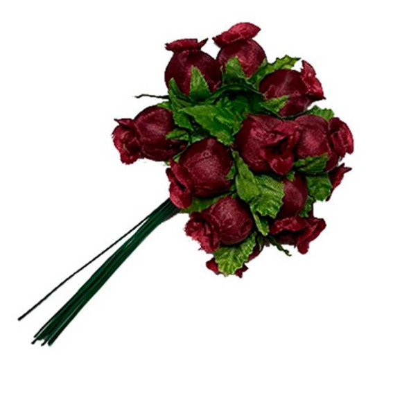 Декоративный букетик из роз, цвет бургунди