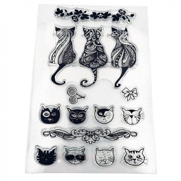 Набор силиконовых штампов "Кошки"            