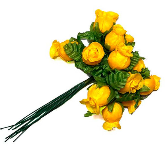 Декоративный букетик из роз, цвет жёлтый