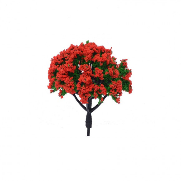 Макетное цветущее красно-зеленое дерево 50 мм