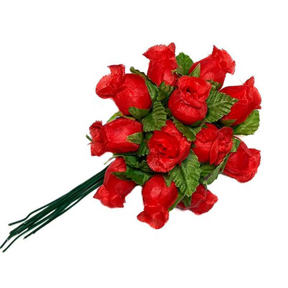 Декоративный букетик из роз, цвет красный