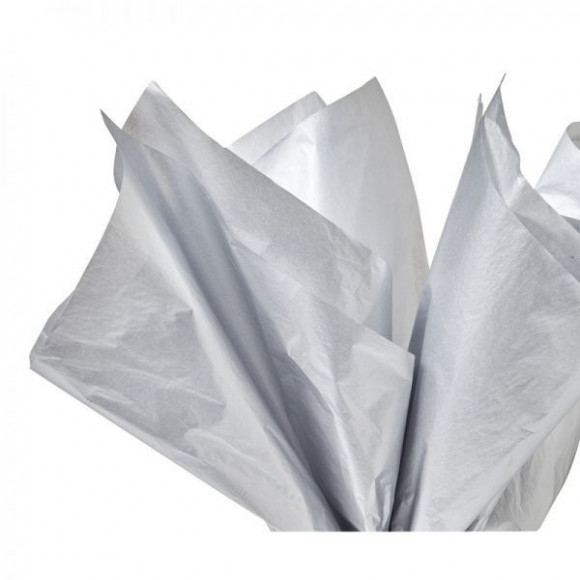 Бумага тишью серебро металлик, 10 листов, tissue paper
