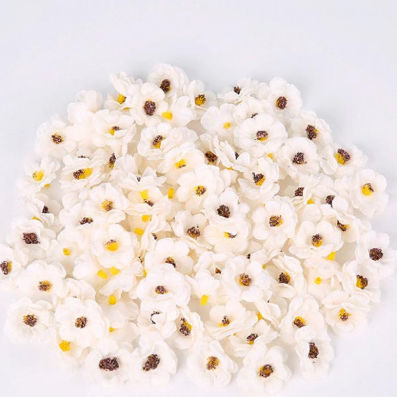 Набор цветов "Маргаритки",2.5 см, цвет молочный