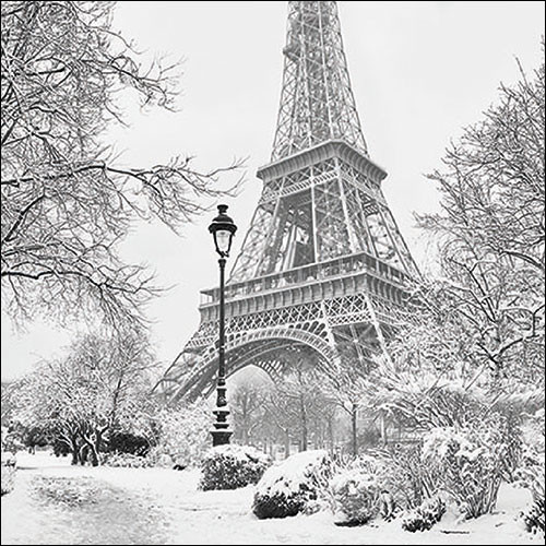 Салфетка для декупажа "Снежный Париж"