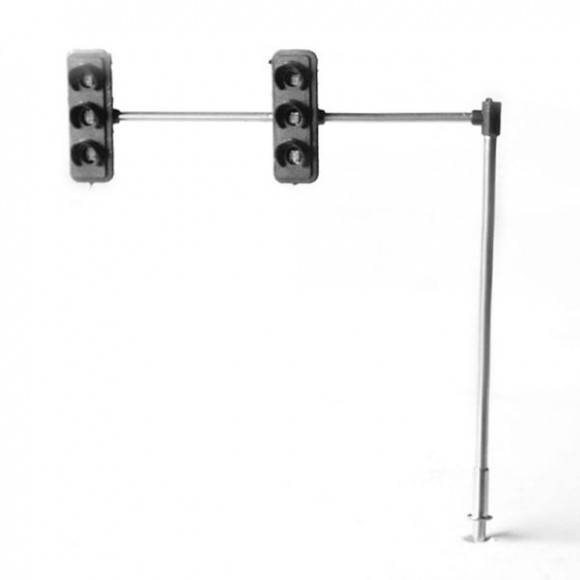 Светофор Г-образный вертикальный двойной для макета М1:100