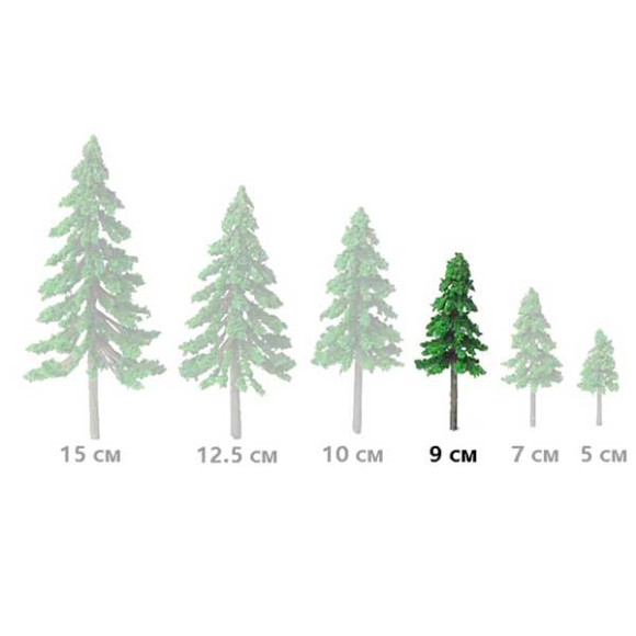 Макетное дерево Сосна зеленая 9 см